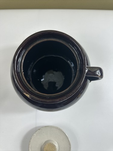 Antique Blue Star 2 Stoneware Crooksville Ohio pot with lid - Picture 6 of 14