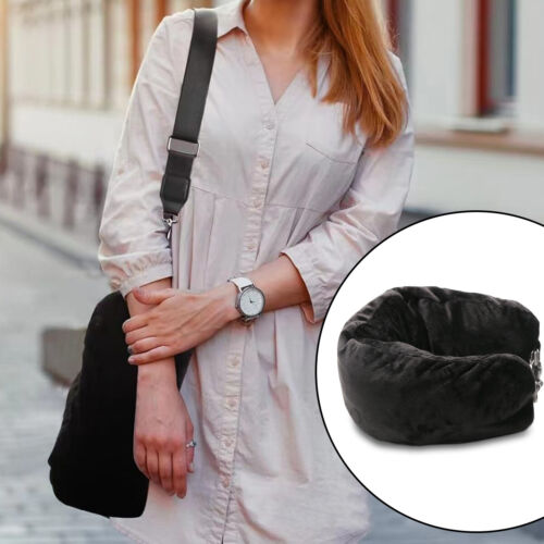 U-Shapes Pillow Stuffable Travel Velvet Neck Pillow Adjustable Dual Zip Design - Picture 4 of 10