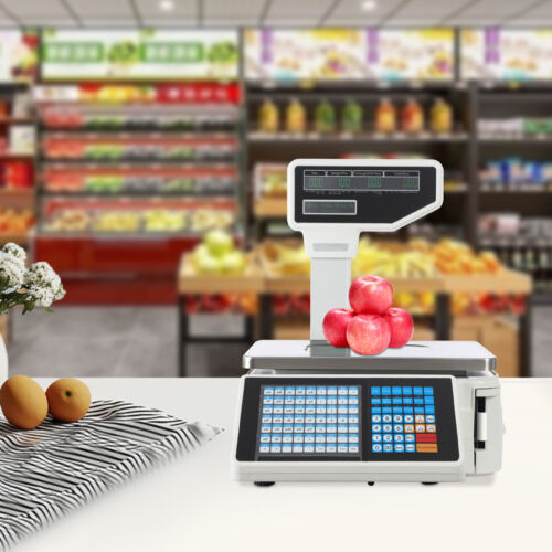 Scale Label Printing Scale Commercial Food Scale Receipt Printer 30kg/66.14 lbs - Picture 2 of 24