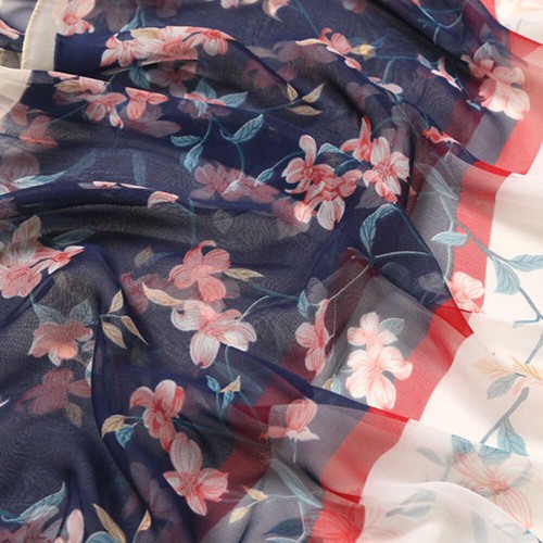Women Silk Chiffon Flowers Printed Scarf Shawl Long Soft lady Wrap Scarves Thin - Picture 12 of 34
