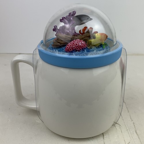 Bewaltz Ocean Dolphin Sea Aquarium 15oz Coffee Mug 3-D Miniature Globe Lid Shark - Picture 3 of 10