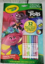 Crayola Trolls World Tour Coloring  Activity Pad Plus Mini Markers 32 Pages