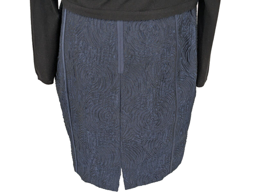 Lafayette 148 Two Piece Dress 12 Navy Black Boardroom Symphony Great - Picture 10 of 13