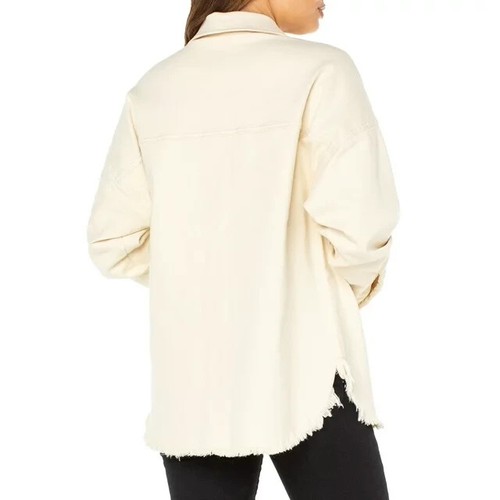 CELEBRITY PINK - SIZE: S - Cream Denim Shacket Button-Up Jacket - NEW! - Picture 3 of 4