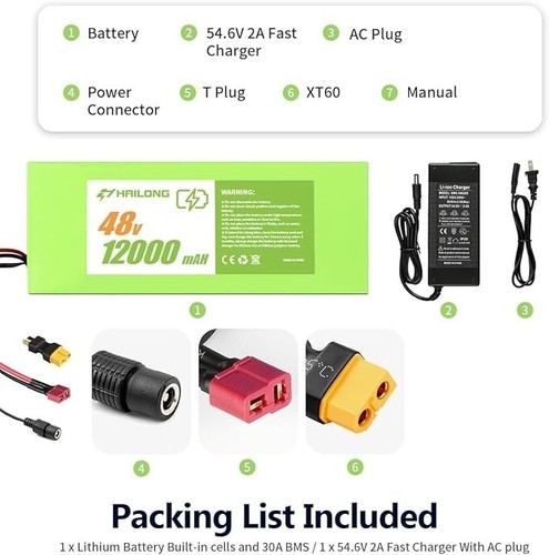 48V 12AH Battery ebike E-Bicycle bike Battery E-Bike Lithium-Ion Battery Pack - Picture 3 of 10