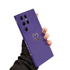Funda Para Galaxy S23 Ultra Con Moda Lujo Chapado En Coraz n Morado ENVIO GRATIS