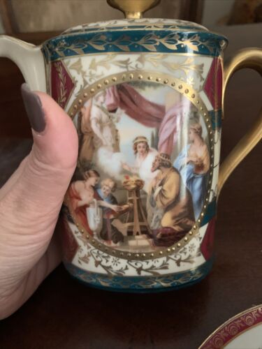 Royal Vienna Czechoslovakia Coffee Tea Set 4 Pieces See Detail - Picture 2 of 9