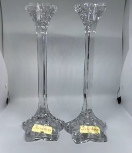 Pair-of-Nachtmann-Bleikristall-Candlestick-West-Germany-Clear-Glass-24