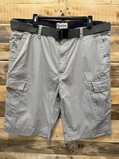 Wearfirst Men's Stretch Cotton Belted Cargo Shorts - 34, Ult. Grey, C2(C325T)