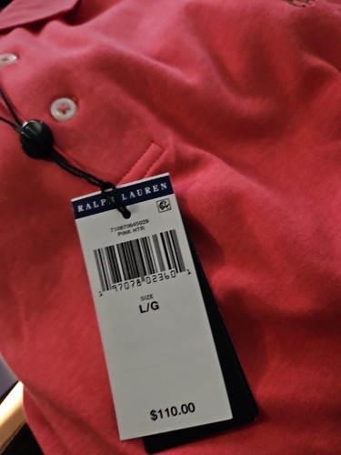 Polo Ralph Lauren Men’s Classic Fit Soft Cotton S. Sl. Polo Shirt Pink H Large - Picture 5 of 5