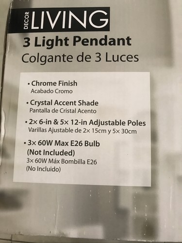 Decor Living Avant 3-Light Curved Crystal and Chrome Pendant C101GB-CHR - Picture 6 of 8