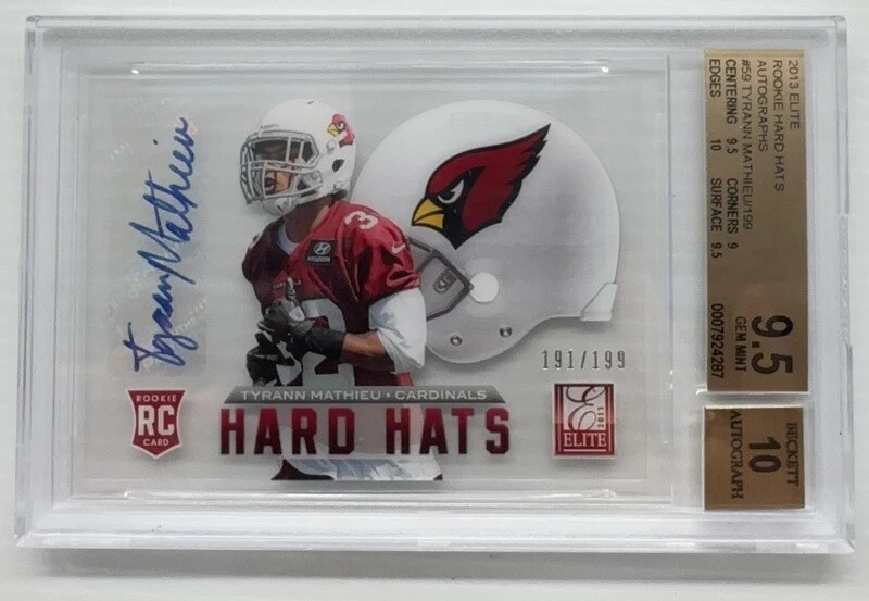Tyrann Mathieu Panini Elite Hard Hats #59 Autograph