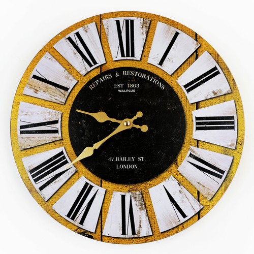 30CM Large Wall Clock Numerals Indoor Home Big Round Open Face Garden Vintage - Picture 50 of 126
