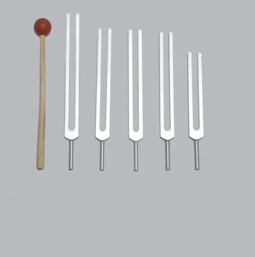 5pc Sharp Tuning Forks -missing link to chakra+Mallet for Sound Healing Therapy