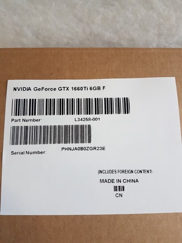 Tarjeta de gráficos HP NVIDIA GeForce GTX1660Ti 6 GB FH x16 G6 L34258-001 - Imagen 9 de 9