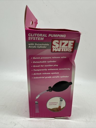 Size Matters Clitoral Pumping System W/Detachable Acrylic Cylinder, Sex Toy, New - Picture 4 of 4