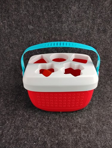 Fisher Price Baby’s First Block Shape Sorting w 8 Blocks Bucket Handle and Lid - Picture 5 of 7