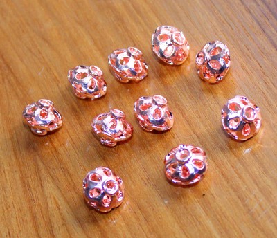 50/500pcs Wholesale Copper Plated Loose Spacer Beads Charms