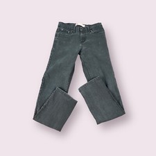 Levis 502 Regular Tapered Denim Jeans Straight Black Dark Wash Womens Size 27X27