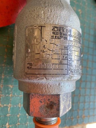 Mercer Valve 91-06D51V09 Pressure Relief Valve 1/2" - Bild 3 von 4