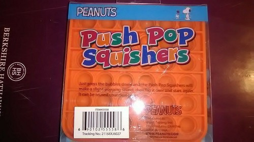 💥NEW 2021~Push POP Squishers~Peanuts~Charlie Brown~Fidget Square🔶Orange~5+ - Picture 2 of 3