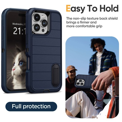 Für Apple iPhone 16 Pro Max / 16 Plus Ständer Hülle 3in1 Robust Handy Cover - Bild 3 von 31