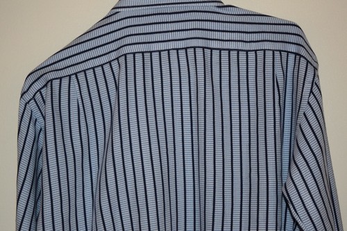 Camisa de vestir para hombre Barneys New York talla 16 azul marino/azul claro rayas - Imagen 7 de 8