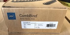 GBC CombBind Box of 100 Black 1/2" Plastic Bindings, 19 Rings, 85 Pages