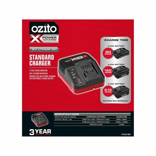 Ozito PXC 18V Standard Charger Tool Fast Charging Lithium Ion Battery Power Tool - Picture 2 of 2