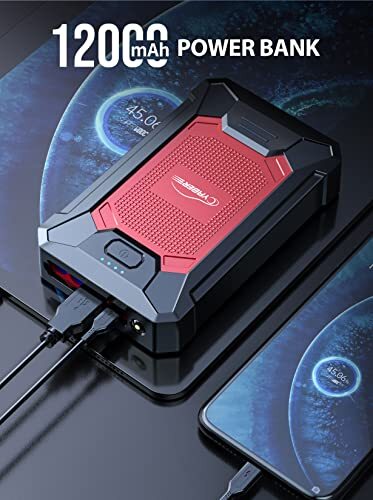 YABER Avviatore Batteria Auto 1200A 12000mAh Portatile Booster Avviamento Auto - Foto 5 di 7
