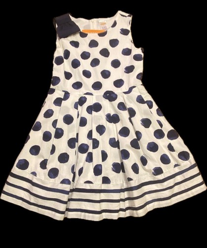 GYMBOREE SZ7 NWT “SEASIDE STROLL” GIRLS HARBOR PARTY DRESS W/PAINTED BLUE DOTS - Picture 1 of 6