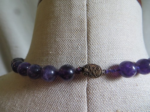 Genuine Amethyst Bead Necklace - Picture 3 of 5