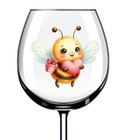 12x Valentine's Day Cartoon Honey Bee Vinyl Sticker Decal Tumbler Wine Glass Car