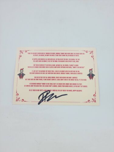BRAY WYATT signierte Weihnachtskarte 5x7 WWE Shop Feiertage Ramblin Kaninchen Autogramm - Bild 2 von 3