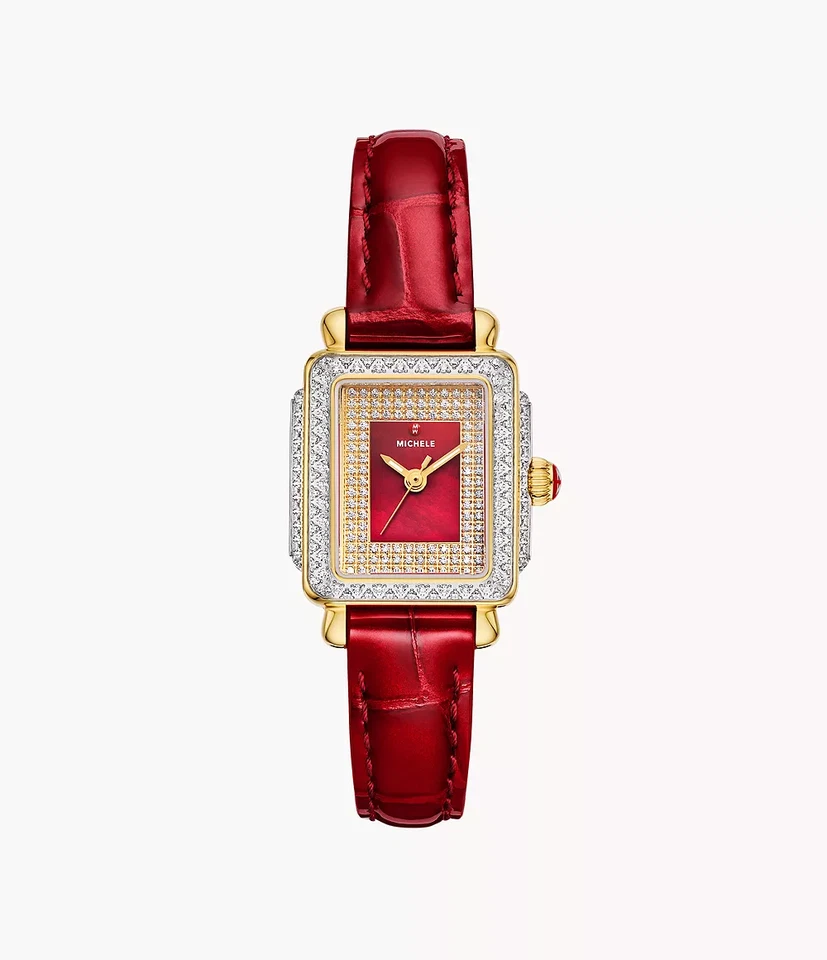 Reloj para mujer Michele MWW06D000170 edición especial decorativo Madison diamantes rojo