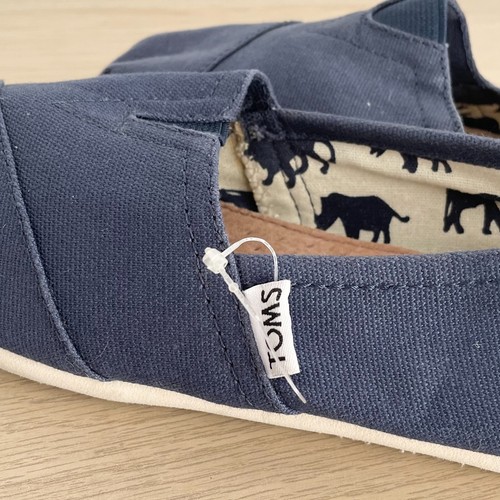Toms Slip On Classic Alpargata Casual Cotton Canvas Flats Navy Womens Size US 6 - Picture 6 of 9