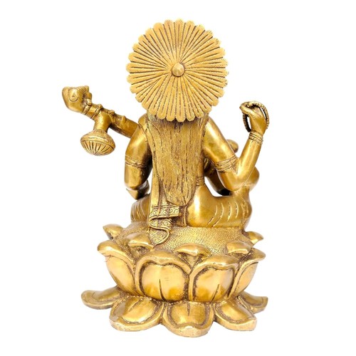 Astadhatu- Brass Shree Maa Saraswati Idol /(4 Inch Height) - Picture 2 of 5