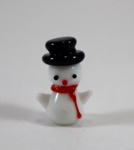 KDTOP Schneemann MINIATUR WEIHNACHTEN GLASFIGUR winzig mini ganz Sammlerstück - Bild 1 von 5