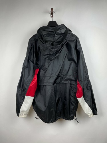 VTG. VINTAGE 90'S REEBOK - Black Red Windbreaker Jacket with Hood Streetwear L - Picture 3 of 4