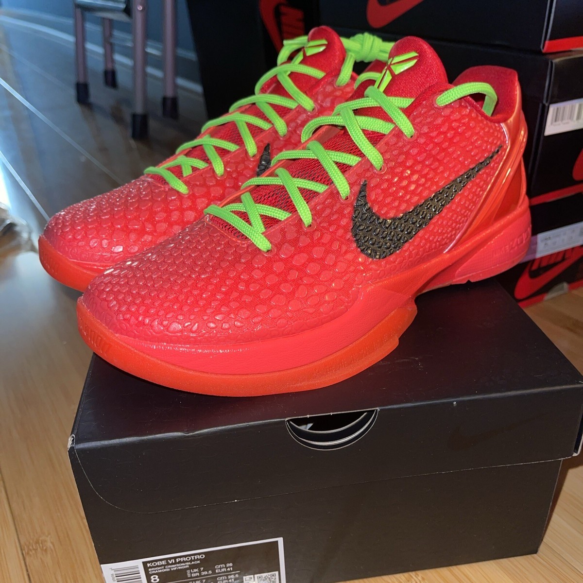 Size 8 Nike Zoom Kobe 6 Protro Low Reverse Grinch FV4921-600 Brand  