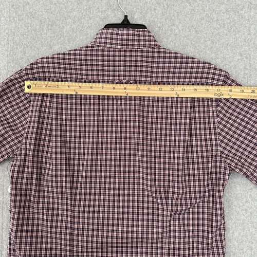 Rag & Bone Mens Button Up Shirt Short Sleeve Red White Blue Plaid Preppy 15 1/2 - Picture 15 of 20