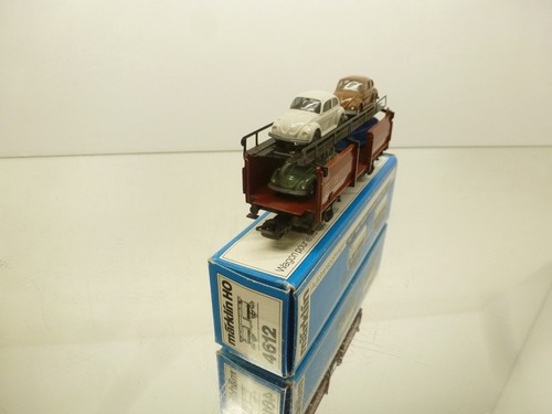MARKLIN 4612 AUTOMOBILE TRANSPORTER + 4x WIKING VW -1:87 H0- GOOD IN BOX - 268 - Picture 2 of 9