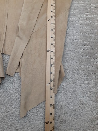 Bagatelle Womens L Beige Faux Suede Drape Front Jacket Chic Casual Career Boho - Picture 10 of 10
