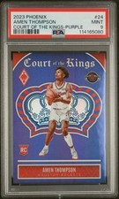 2023 PANINI PHOENIX COURT OF THE KINGS PURPLE #24 AMEN THOMPSON 23/75 PSA 9