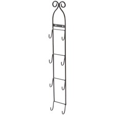 Bard's Black Wrought Iron Wall Mountable Hanger, 4 Saucers, 20" x 2.75" x 1.25"