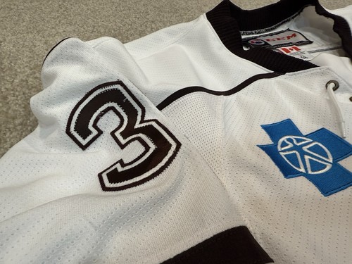 Hershey Bears Game Worn Used AHL Half Bear Alternate MIC CCM Jersey 58 Leach - Bild 5 von 10