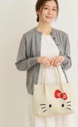 RARO! Borsa a mano Hello kitty × ROOTOTE Kawaii bianca inutilizzata Sanrio - Foto 9 di 9