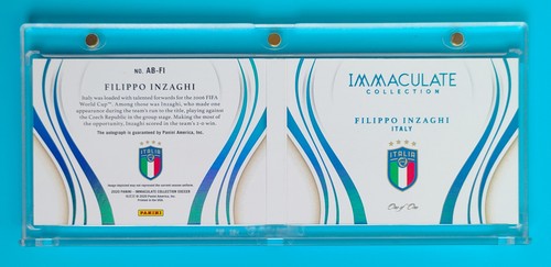 2020 Panini Immaculate Italy Filippo Inzaghi Authenic Auto 1/1 - Picture 2 of 2