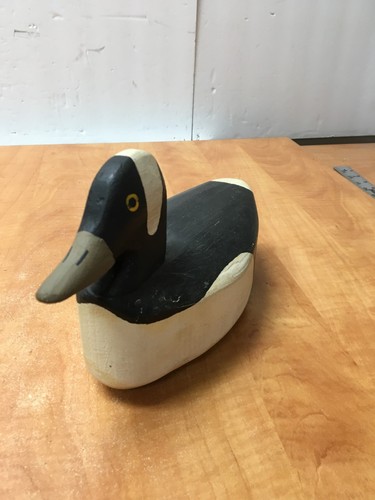 Antique Bufflehead Drake Wood Duck Decoy 10" unknown maker signed W+M - Picture 3 of 6