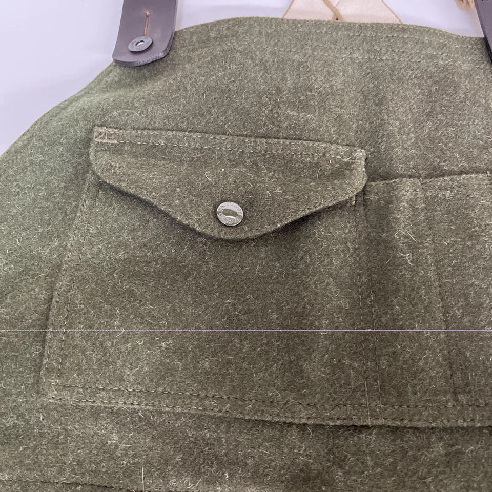 Filson 100% Virgin Wool Field Overalls Style 88 Size 44 USA Made Olive Green - Image 3 of 4